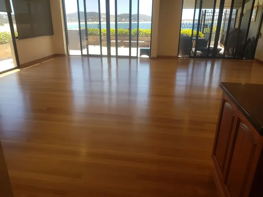 Restored hardwood floor with satin finish, Central Coast NSW